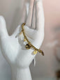 Hammered Coin Stretch Bracelet -Gold