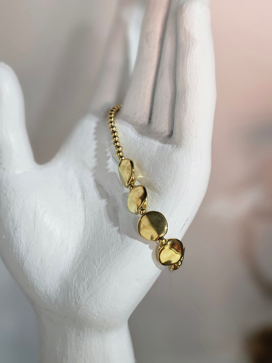 Gold Halfway Pebble Bracelet