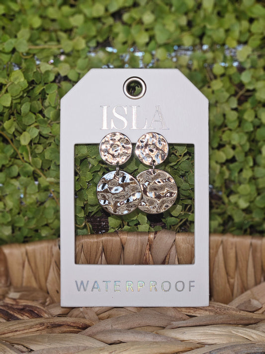 Double Hammered Coin Earring Silver