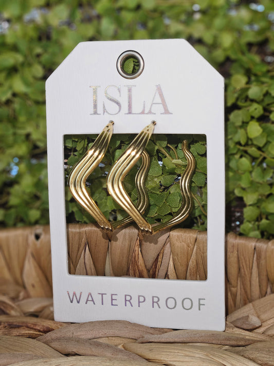 Wavy Gold Hoop Earrings