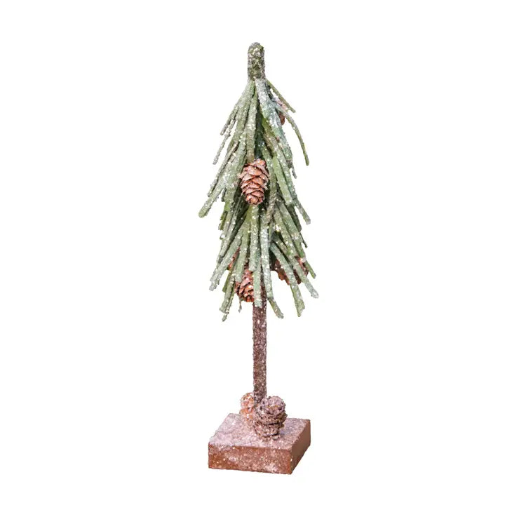 12" Glittered Pinecone Tree