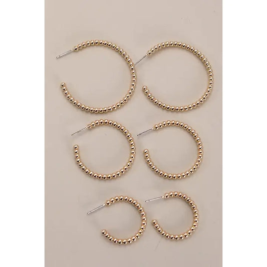 Ball Hoop Trio in 3 Size Earrings