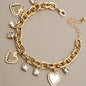 Charm Bracelet-Heart Rhinestone Charms