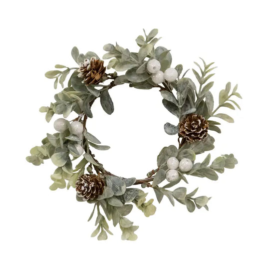 2.5" Ombre Boxwood & Berries Candle Ring