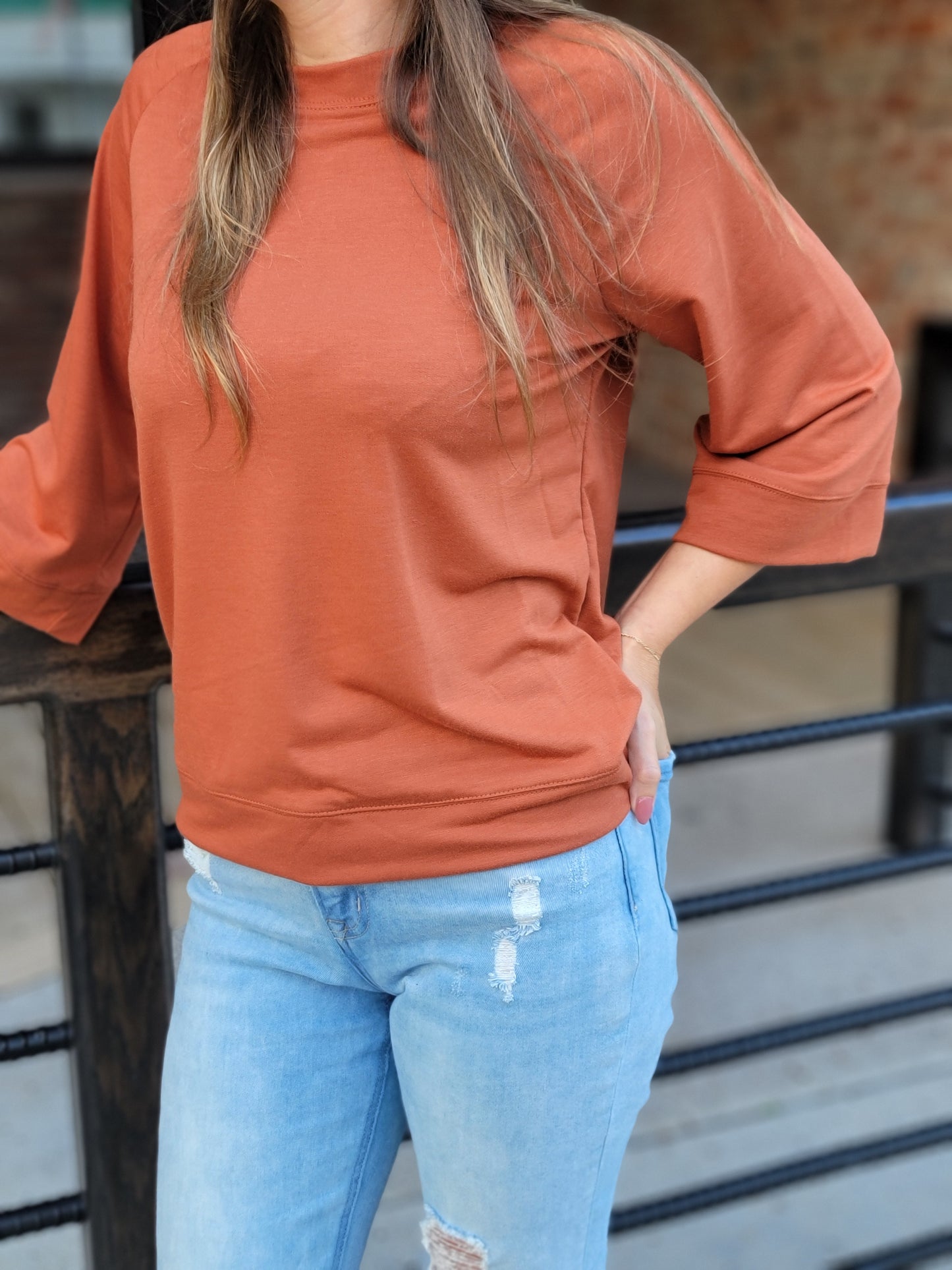 Rust French Terry Top