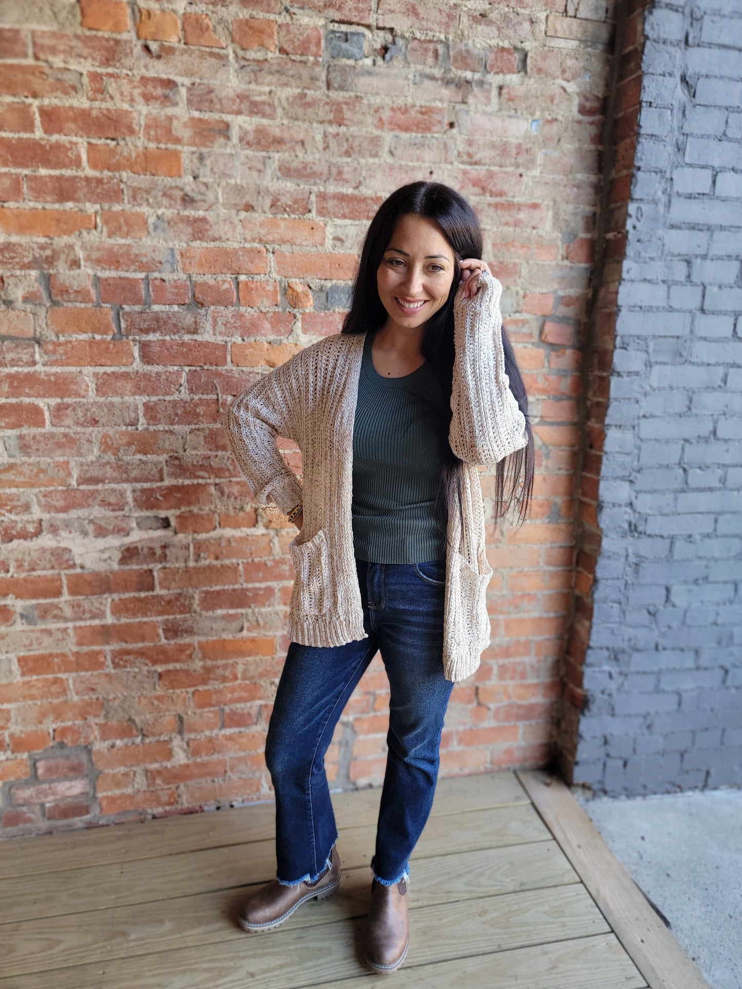 Natural Knit Crochet Cardigan