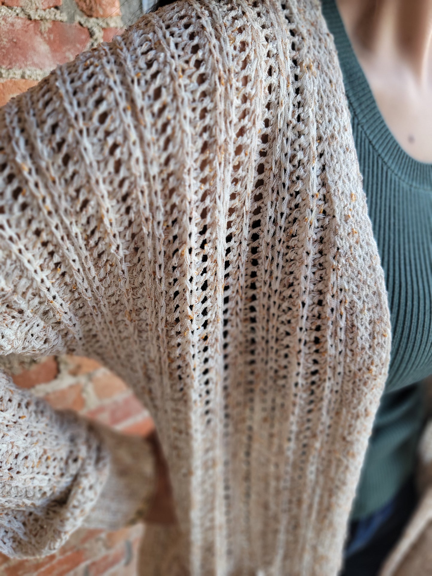 Natural Knit Crochet Cardigan