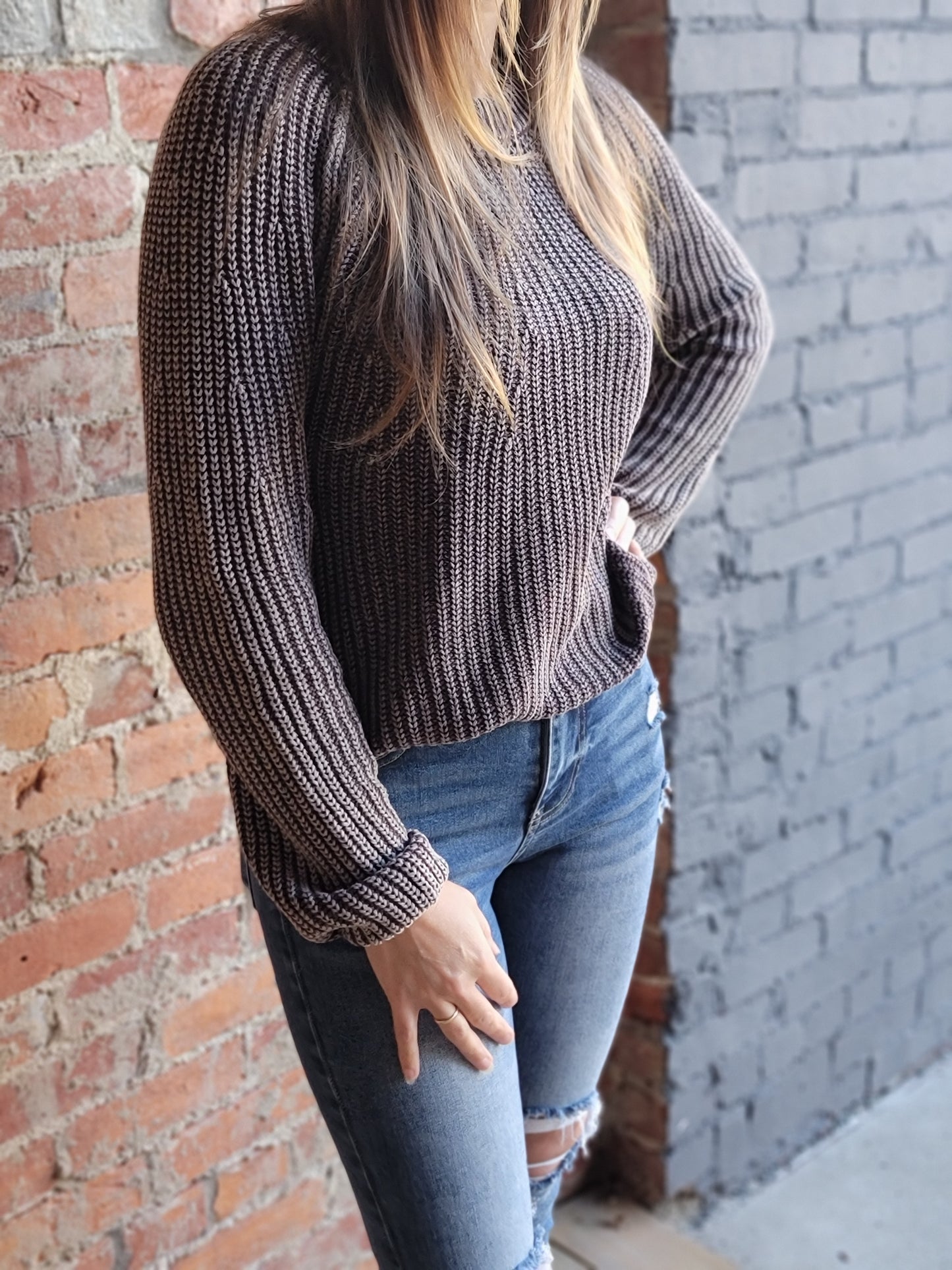 Slate Ribbed Sweater