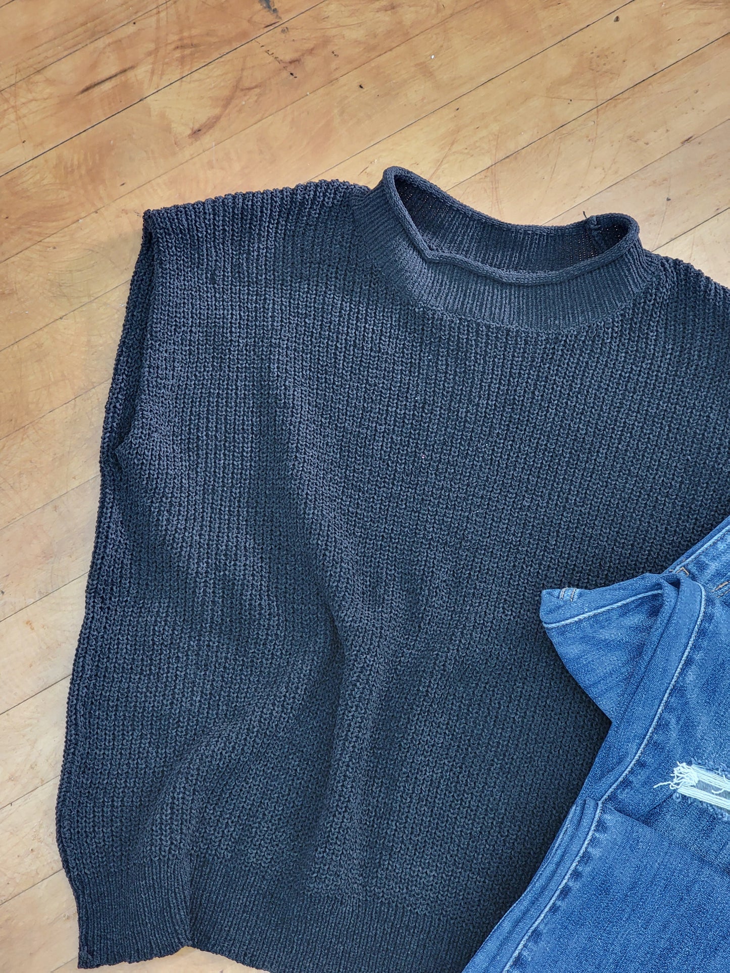 Oversized Knit Sweater Vest