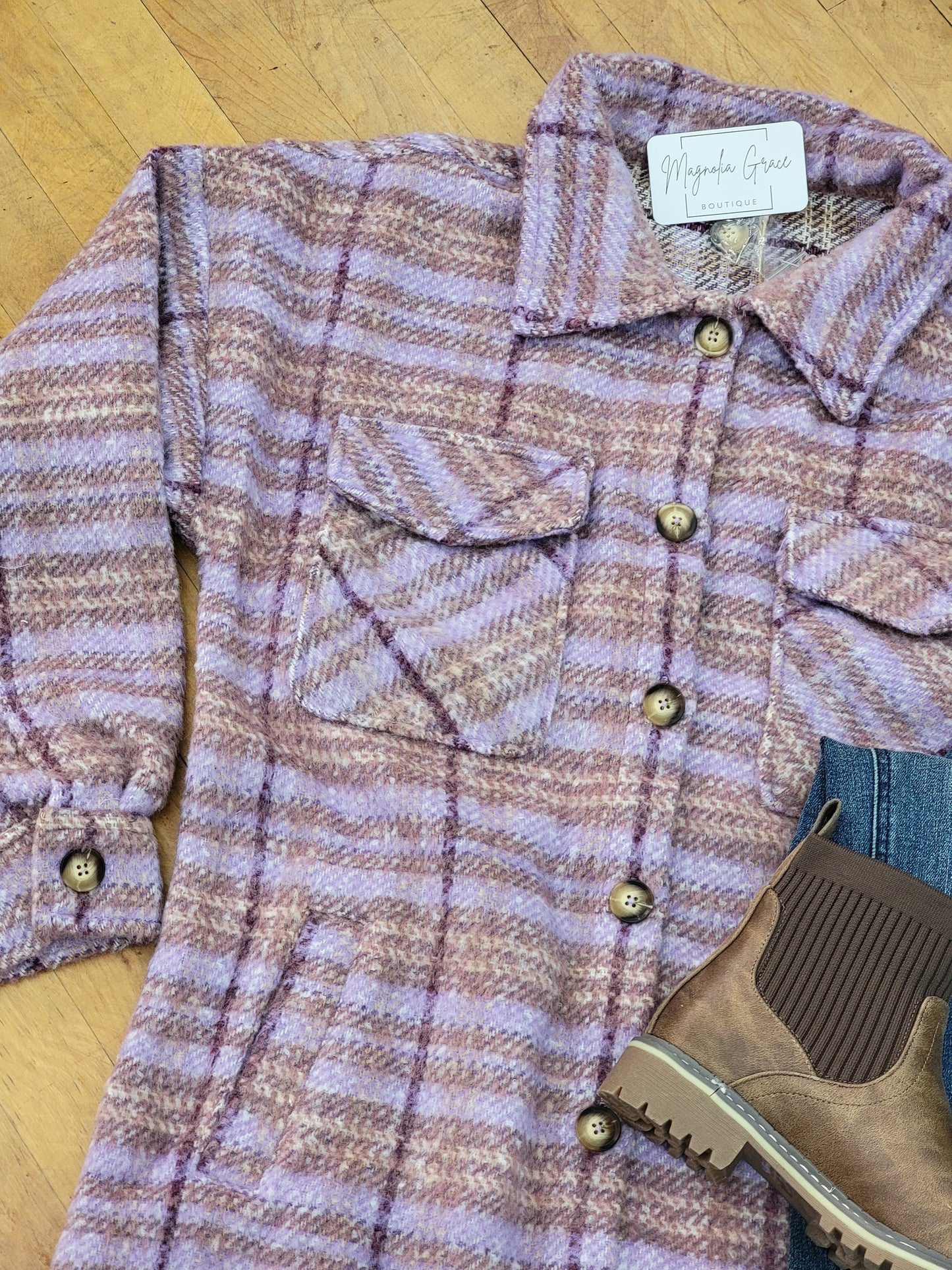 Plaid Purple Shacket