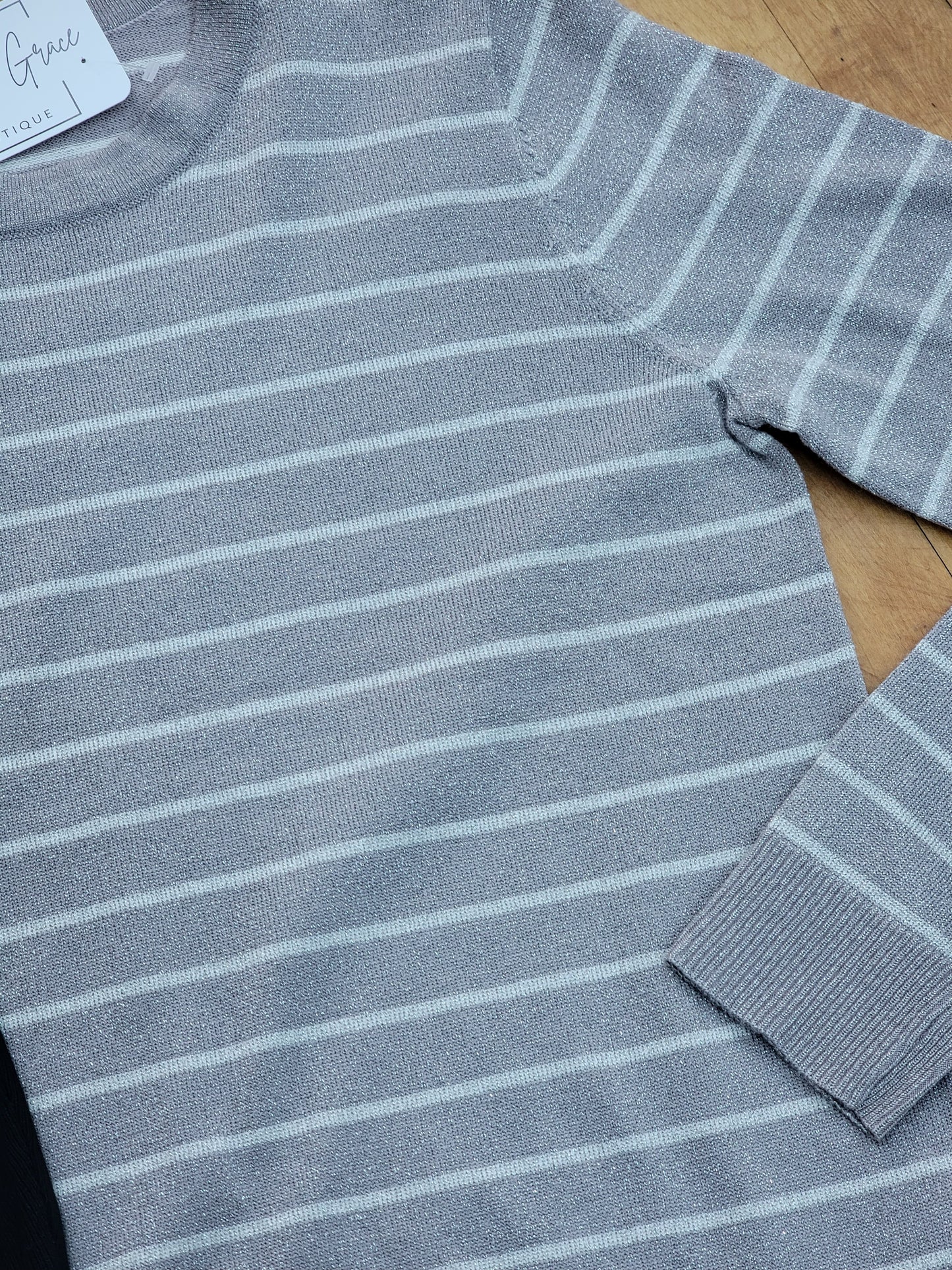 Yarn Stripe Crew Neck