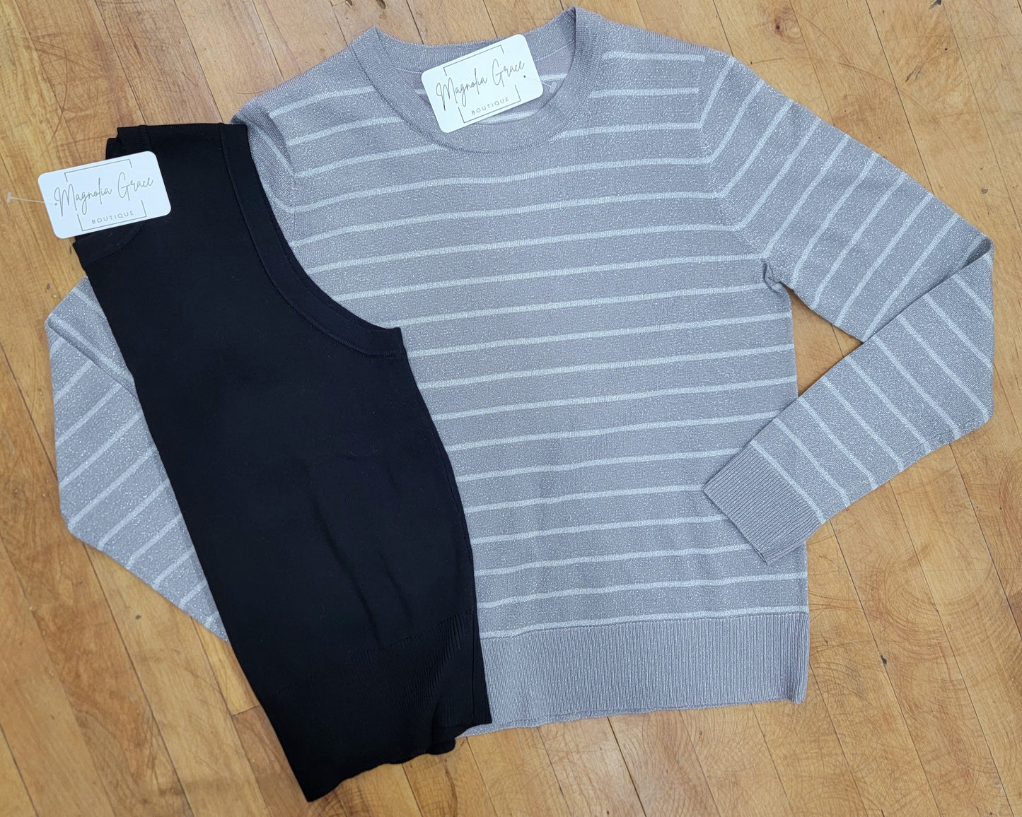 Yarn Stripe Crew Neck