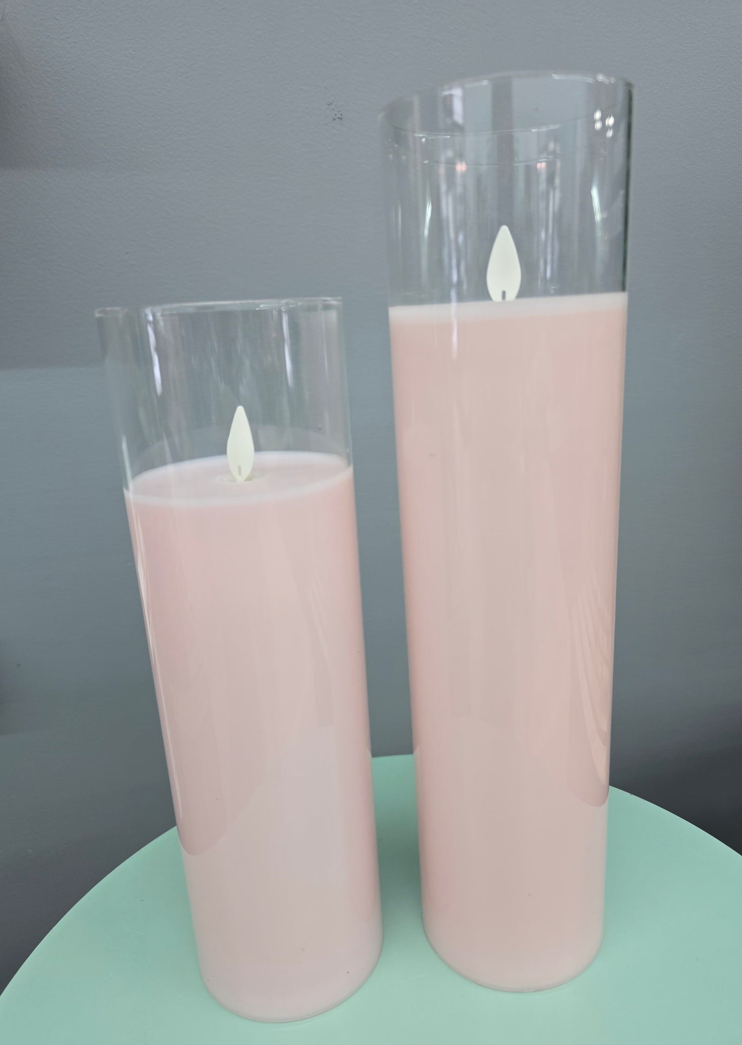 LED Glass Pillar Candle 3x8/10/12