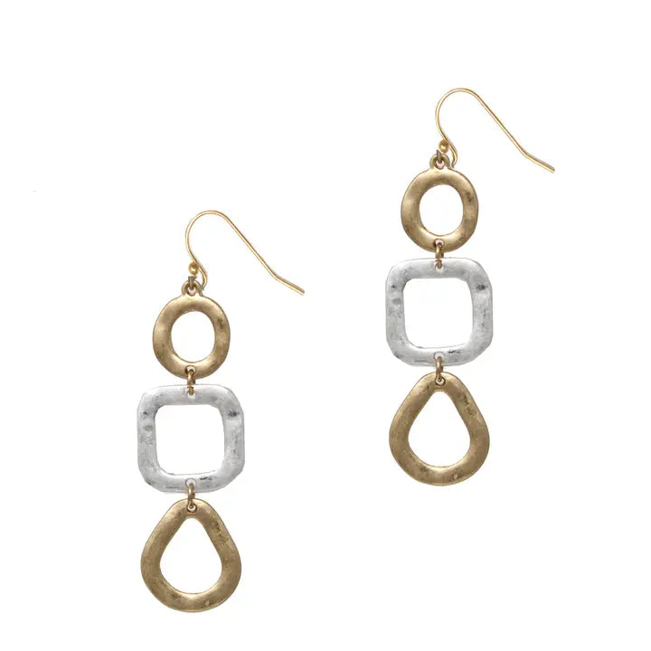 Ova Gold Silver Earrings