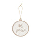 Peace Carved Christmas Ornament