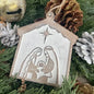 Nativity Scene Carved Christmas Ornament