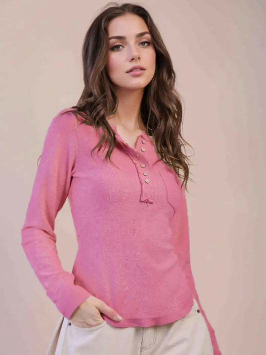 Magenta Washed Top