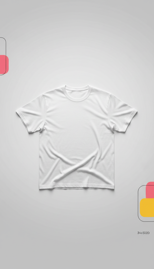 White crewneck T-shirt, unisex fit