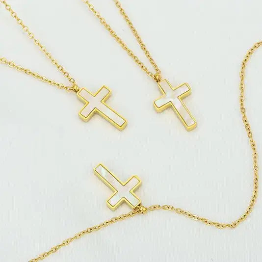 18K Stainless Steel Tarnish Free Cross Necklace