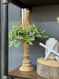 9” Aged Wood Pillar Candle Stick