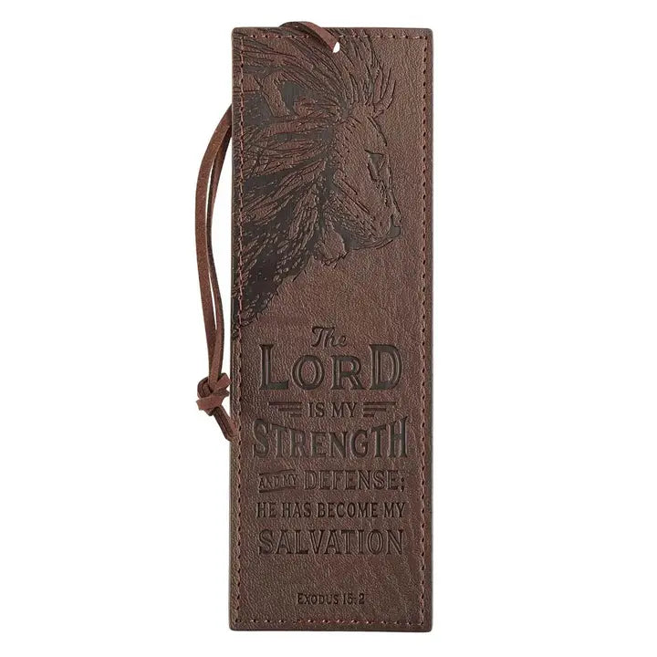 The Lord Is My Strength Leather Bookmark