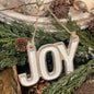 Joy Carved Christmas Ornament