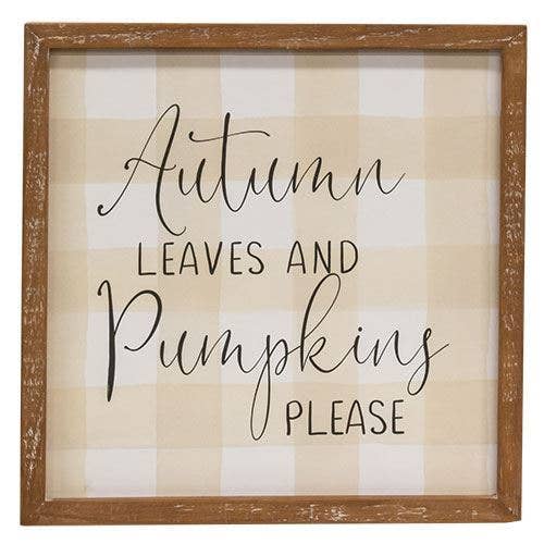 Autumn Leaves Wood Sign