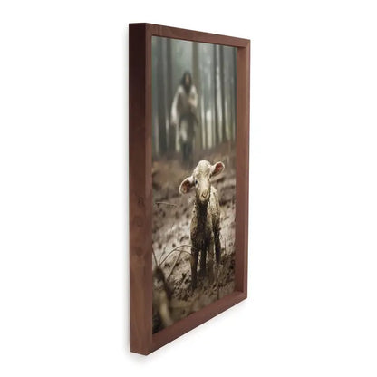 I Am Found Collection Framed Linen Art - Lamb
