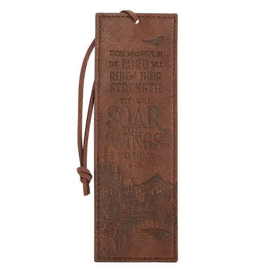 Soar On Wings Leather Bookmark
