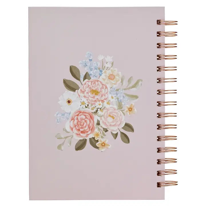 Journal Wirebound Pink Floral Strength & Dignity Prov. 31:25