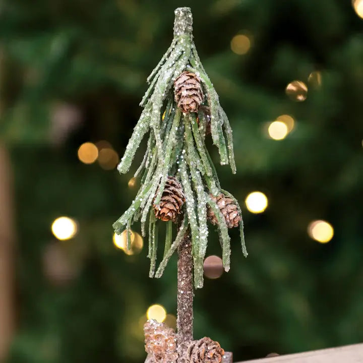 8" Glittered Pinecone Tree