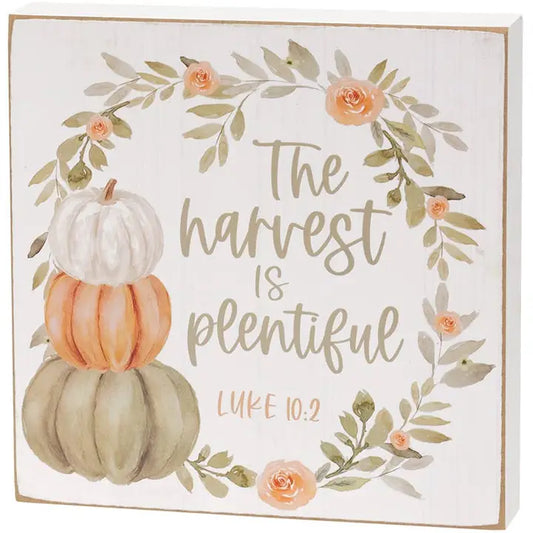 Plentiful Pumpkins Watercolor Box Sign