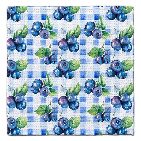Plaid Blueberries Eco-Friendly Washcloth