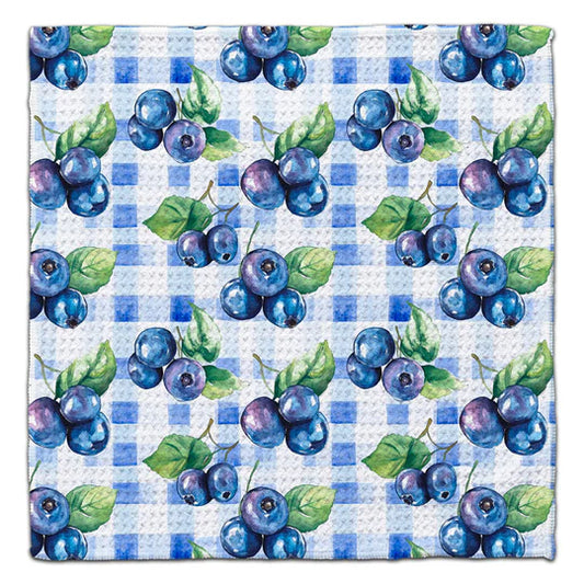 Plaid Blueberries Eco-Friendly Washcloth