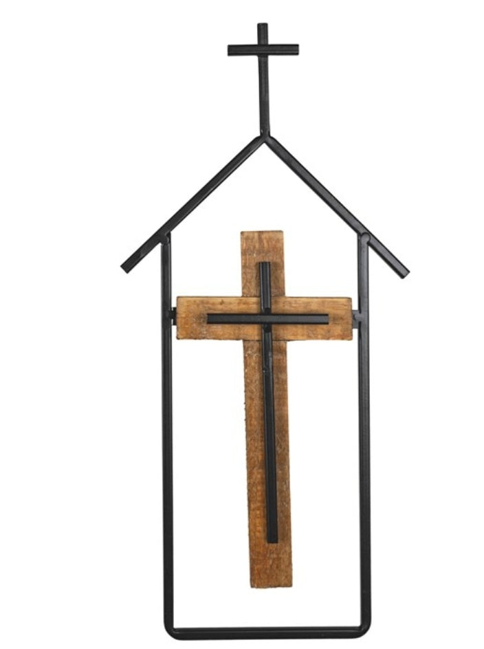 Cross Wall Art - Metal/Wood