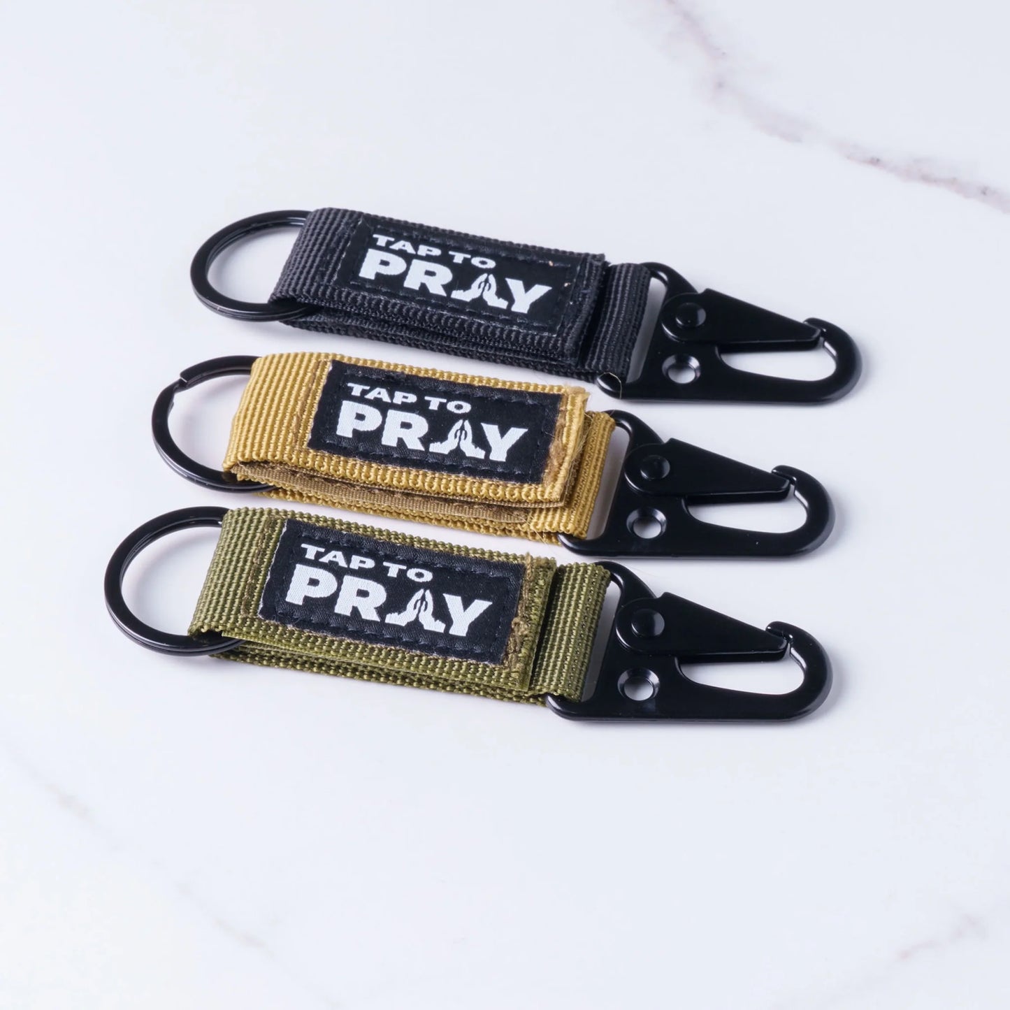 Tap To Pray Tactical Carabiner Keychain