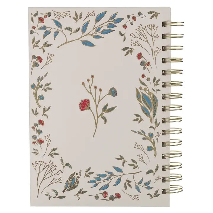 Journal Wirebound Ivory Floral Everything Beautiful Ecc 3:11