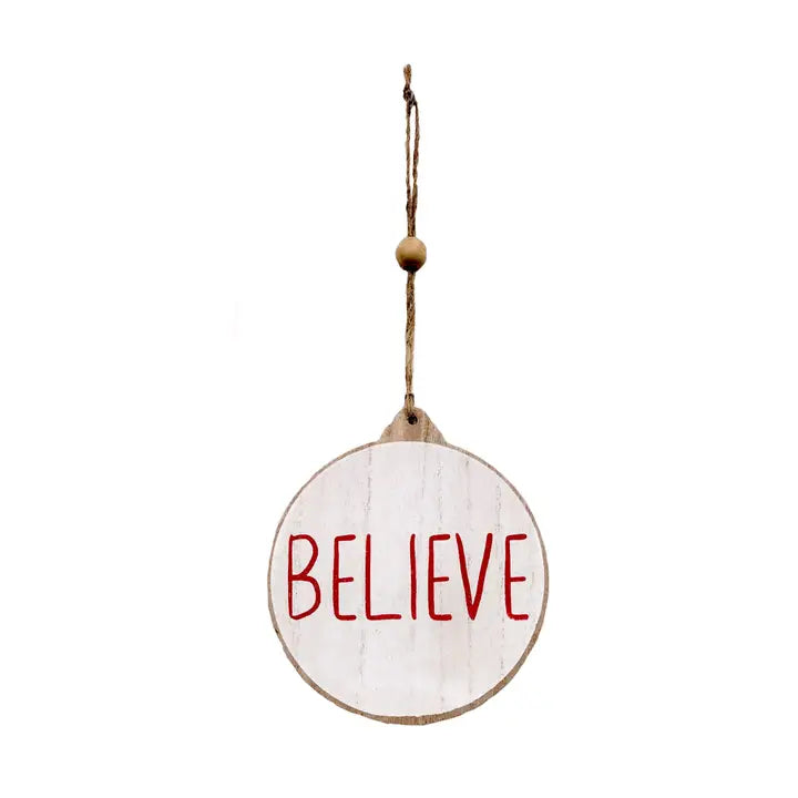 Believe Wood Ornament