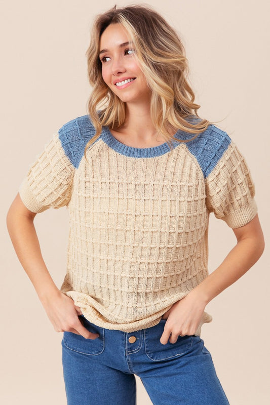 Birdseye Short Sleeve Sweater