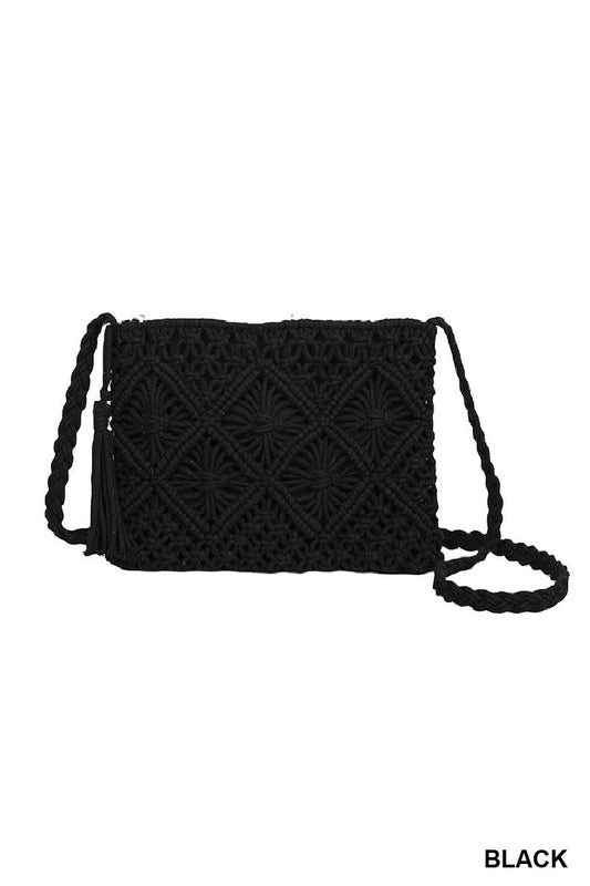 Woven Bohemian Tassel Crochet Shoulder Bag