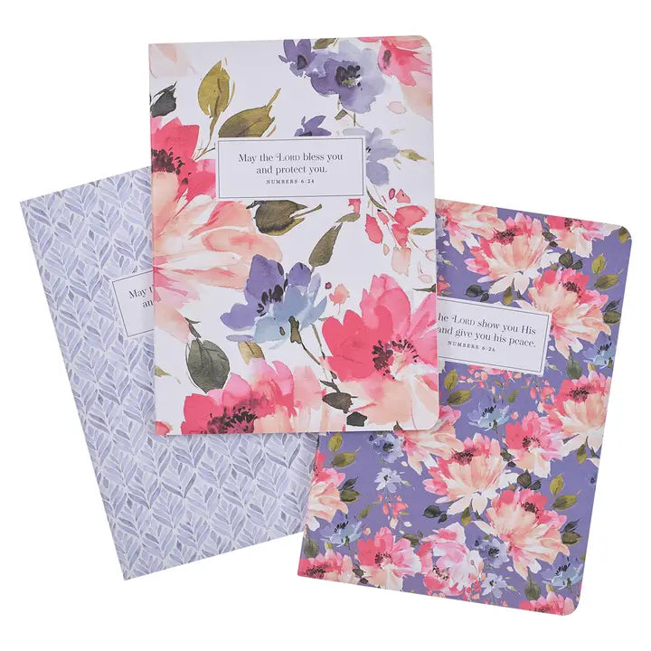 Blue Floral Notebook Set