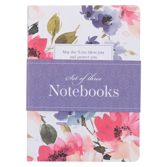 Blue Floral Notebook Set