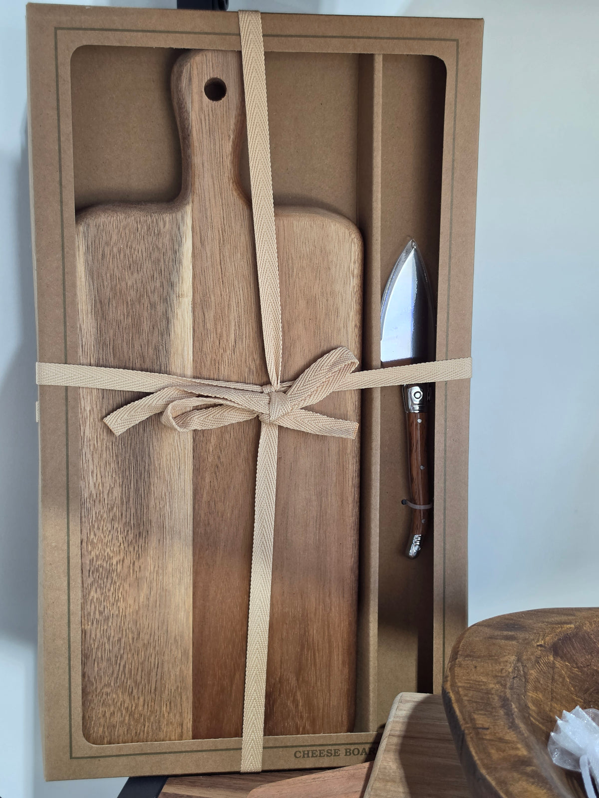 Acadia Wood Cheese Board/knife Set