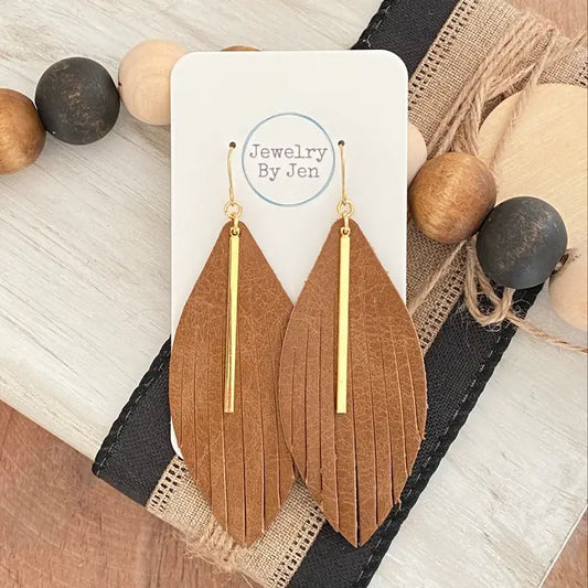 Gold Bar Fringe Earring