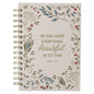 Journal Wirebound Ivory Floral Everything Beautiful Ecc 3:11