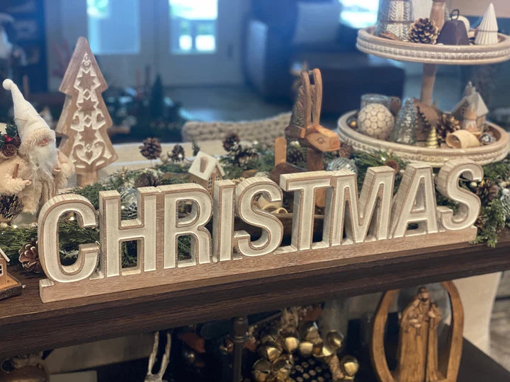 Carved Christmas Sign