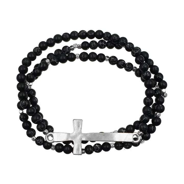 King Silver Jet Bracelet