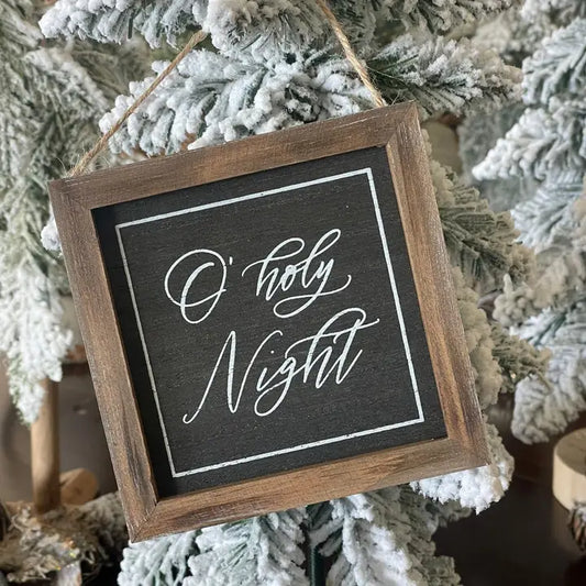 Holy Night Black Wash Christmas Ornament