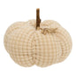 Ivory Waffle Weave Pumpkin W/Burlap Leaves