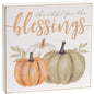 Blessings Pumpkin Watercolor Box Sign